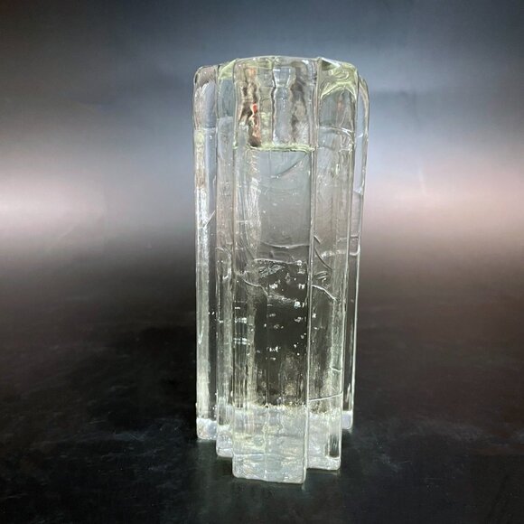 Bohemian Crystal Glass Ice Block Candle Holders Set of 3 Bohemia Glass - Picture 7 of 16